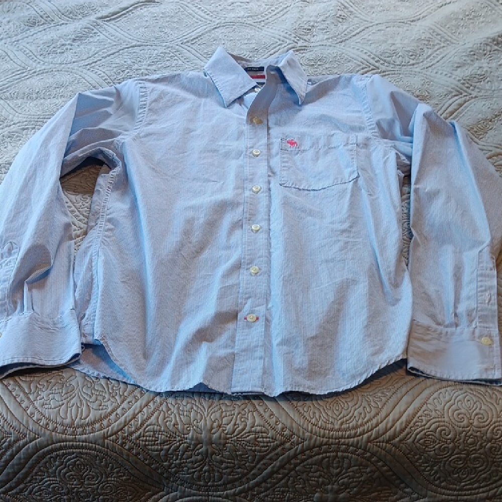 Abercrombie & Fitch Men's Blue Striped Button Down Medium